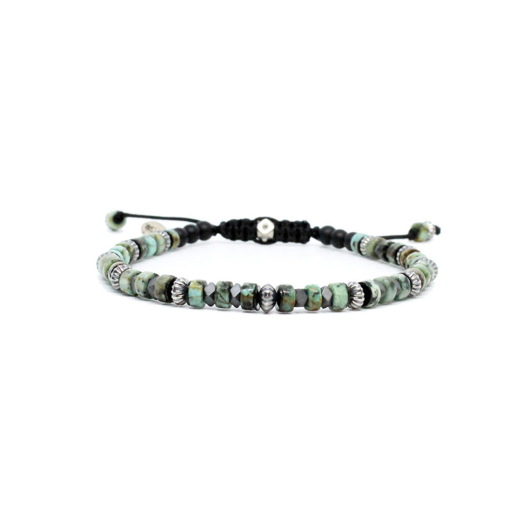 Heishi Gemstone, Faceted Hematite Bracelet