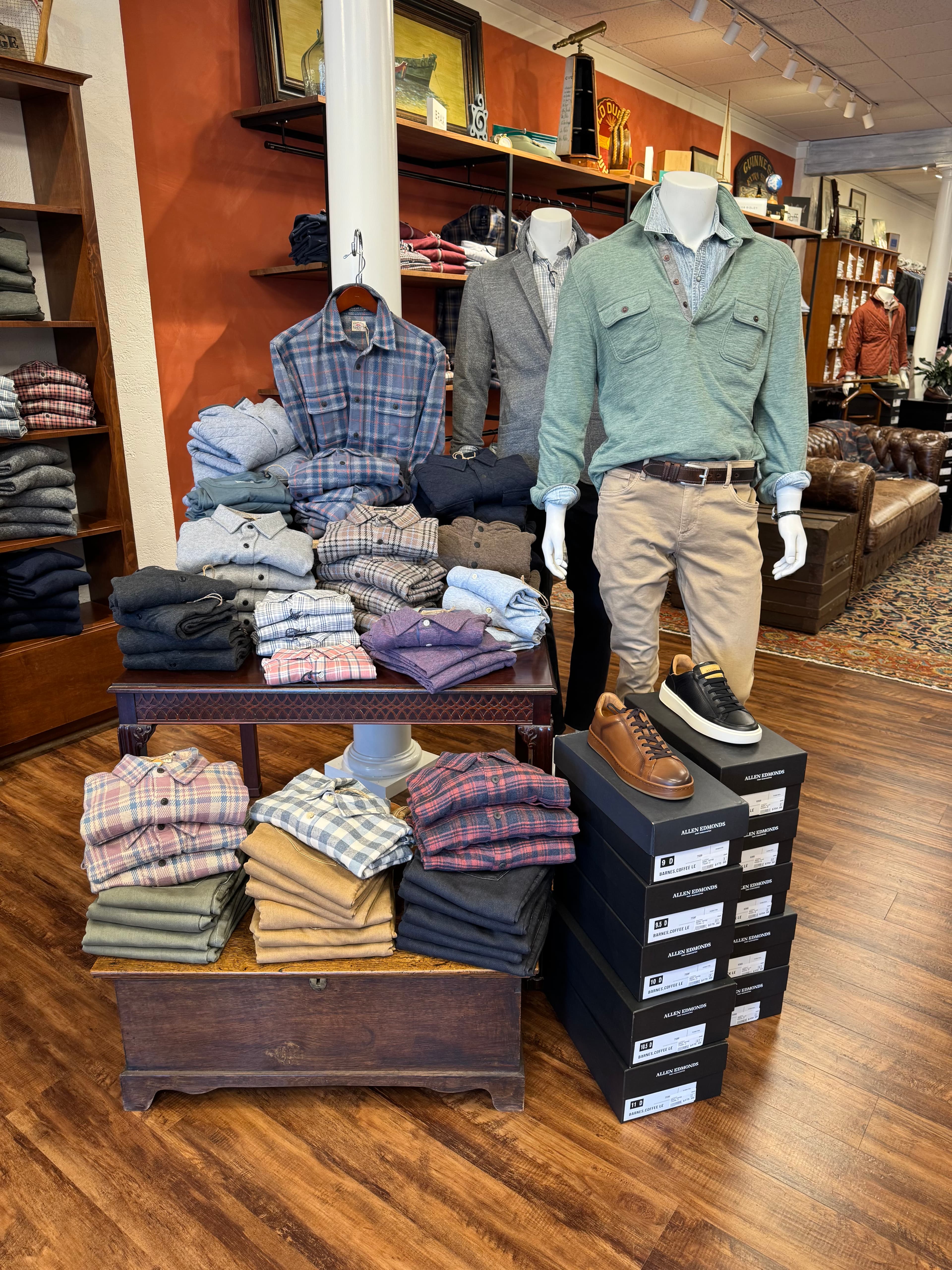Elegant menswear boutique with classic and high-fashion pieces