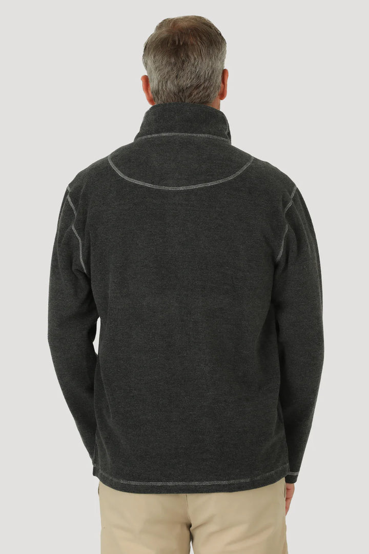 Melange Soft Micro-Fleece Quarter-Zip Pullover