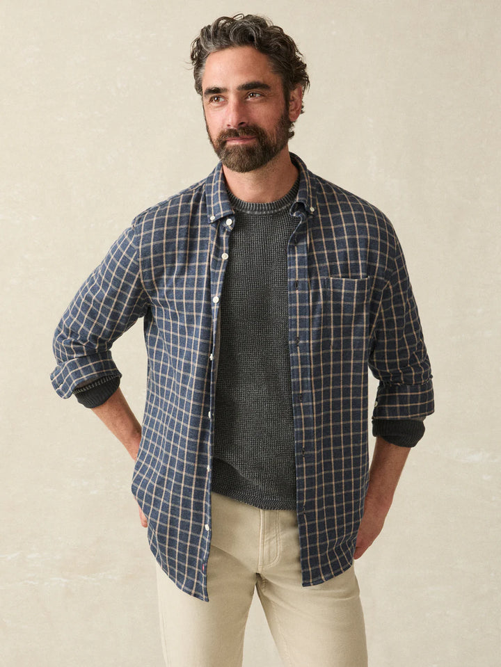 Coastline Knit Shirt- Twilight Check