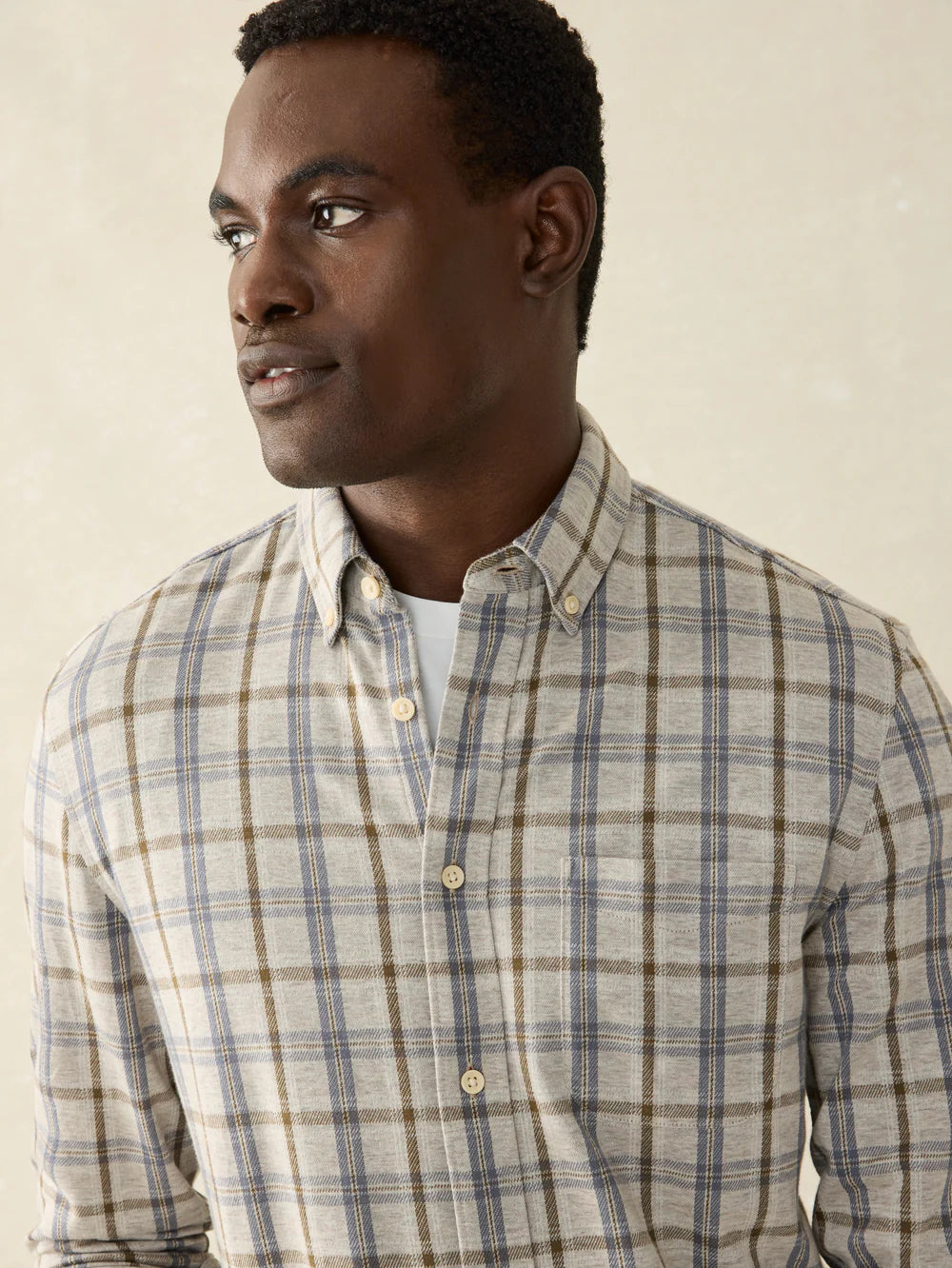 Coastline Knit Shirt- Birch River Plaid