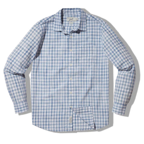 Space Dyed Gingham Shirt - Sky Blue