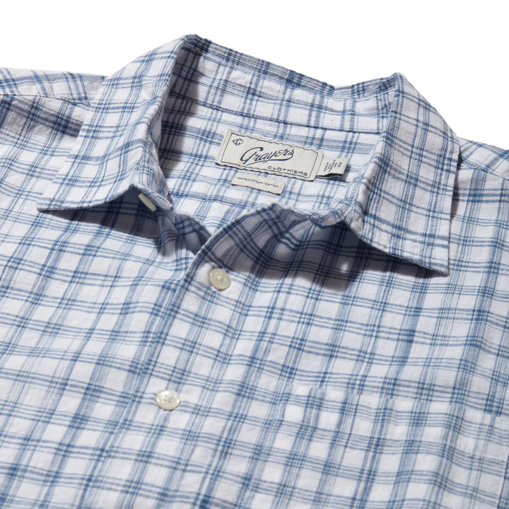Space Dyed Gingham Shirt - Sky Blue